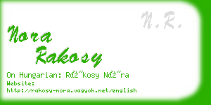 nora rakosy business card